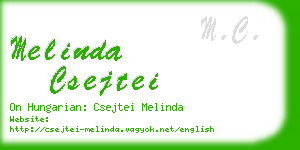 melinda csejtei business card